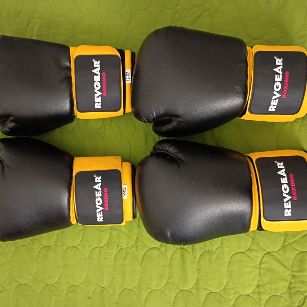 Revgear Black and Yellow Boxing Gloves